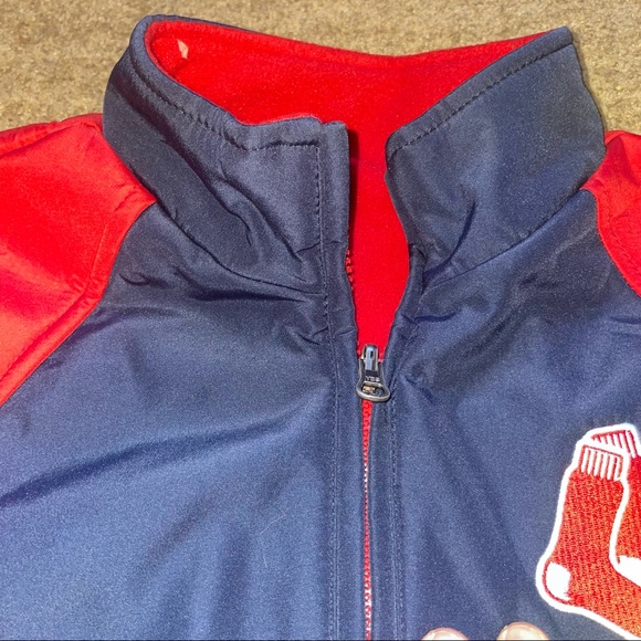 MLB Boston Red Sox Windbreaker Zip Up Activewear Athletic Outerwear Jacket Top - Picture 4 of 5